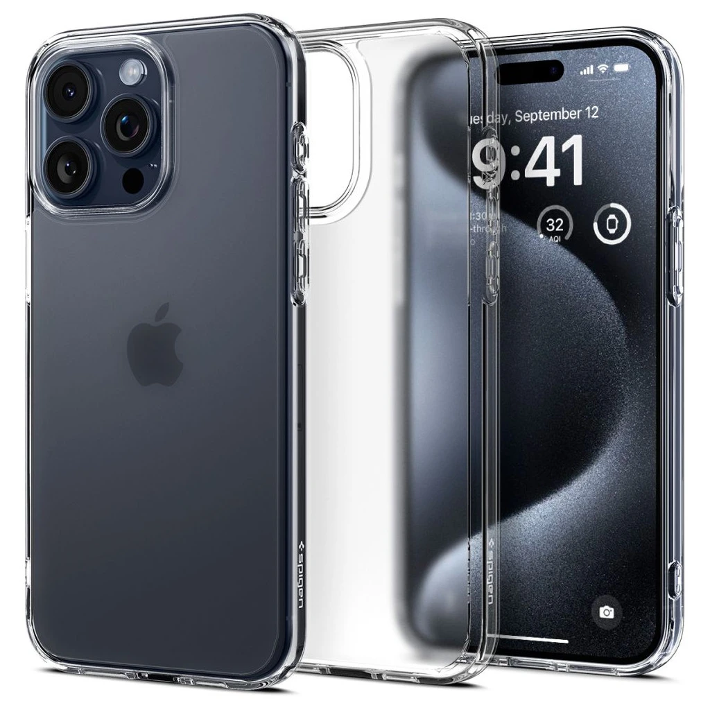SPIGEN ULTRA HYBRID iPhone 15 Pro készülékhez tok Frost Clear