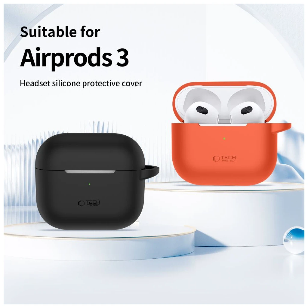 TECH-PROTECT szilikon kampó Apple AirPods 3 készülékhez poros rózsaszín