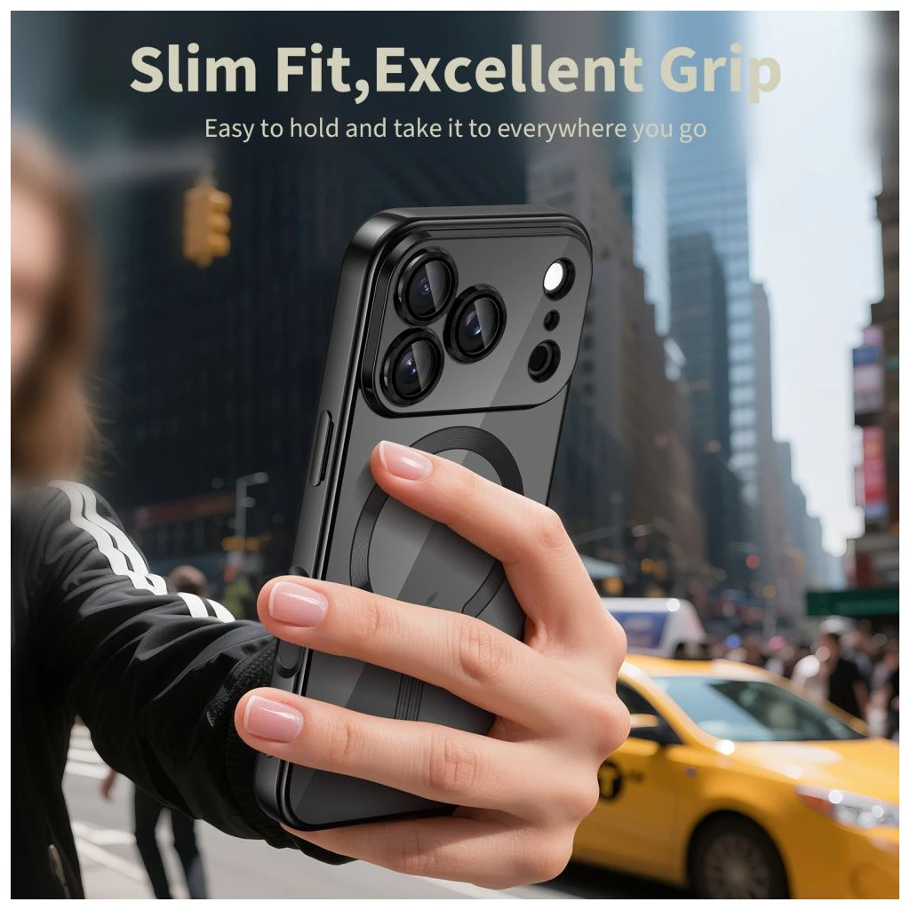 TECH-PROTECT MAGFLEX MAGSAFE iPhone 17 Pro Max készülékhez tok, fényes fekete