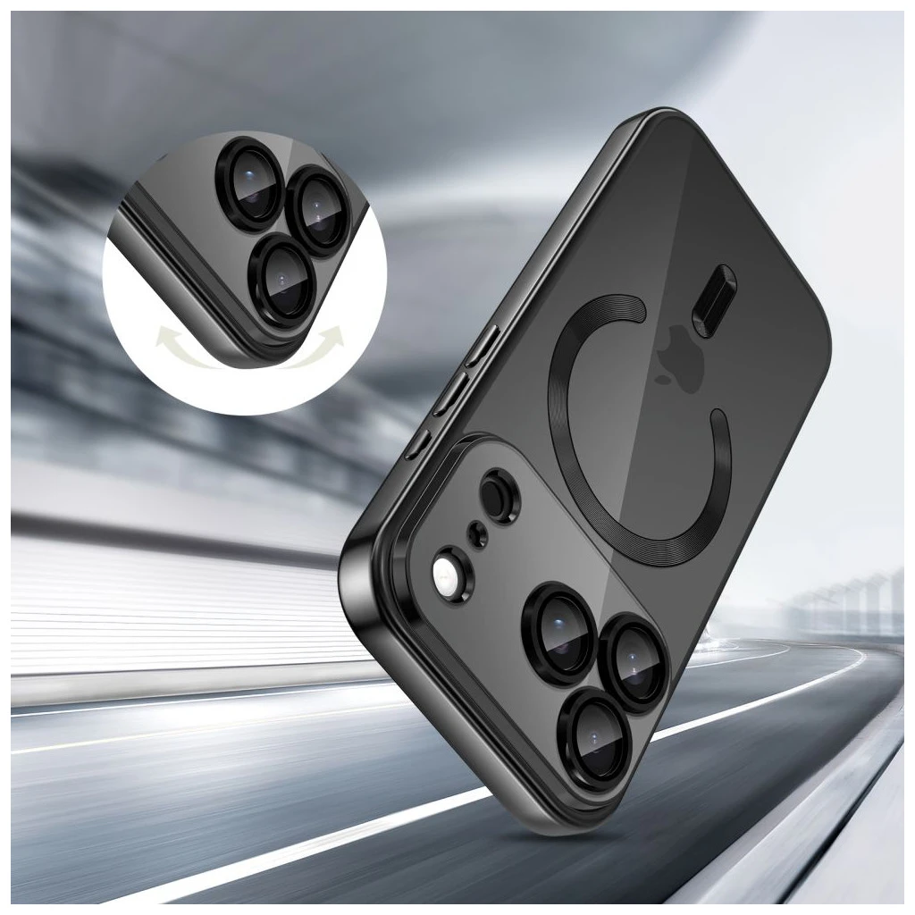 TECH-PROTECT MAGFLEX MAGSAFE iPhone 17 Pro Max készülékhez tok, fényes fekete