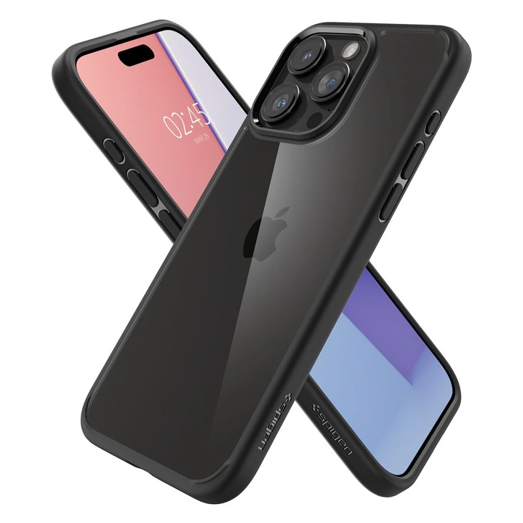 SPIGEN ULTRA HYBRID iPhone 15 Pro tok készülékhez matt fekete