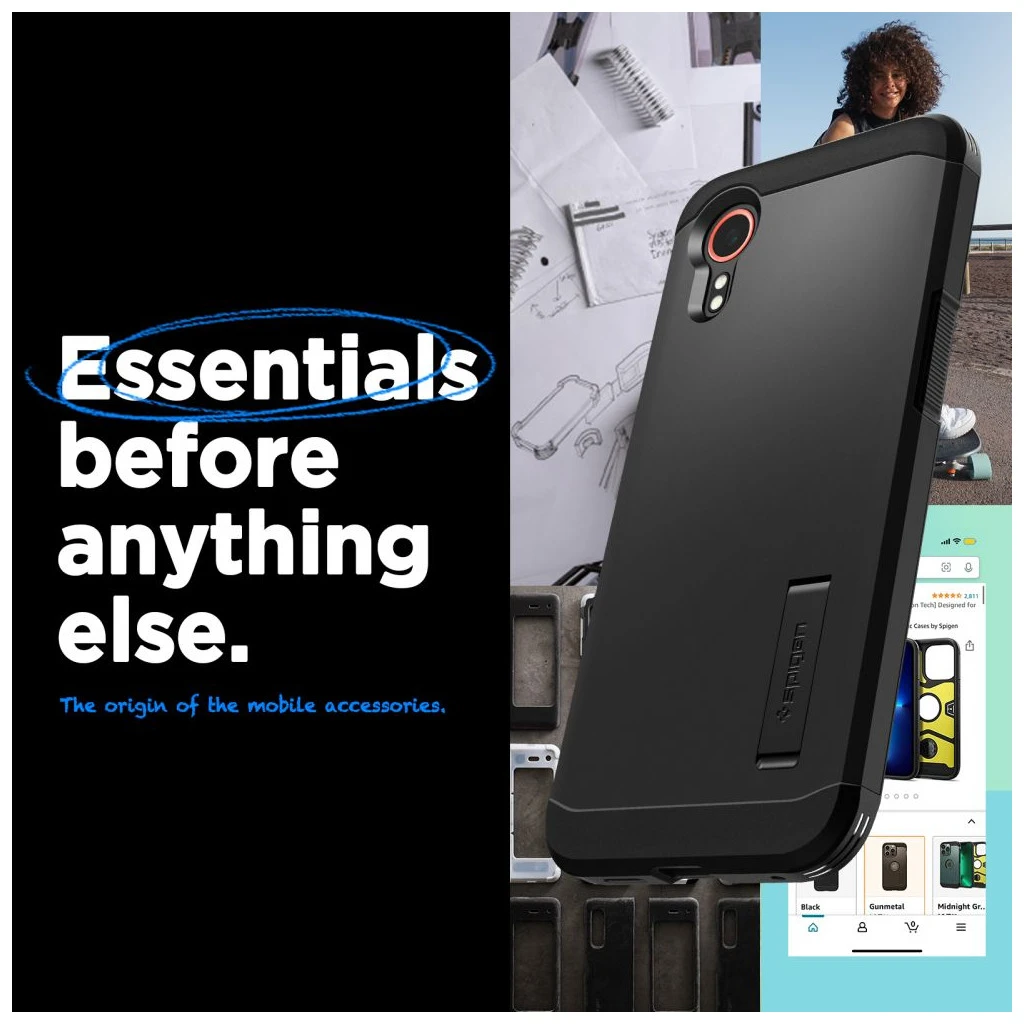 SPIGEN TOUGH ARMOR tok Samsung Galaxy Xcover 7 Pro készülékhez fekete