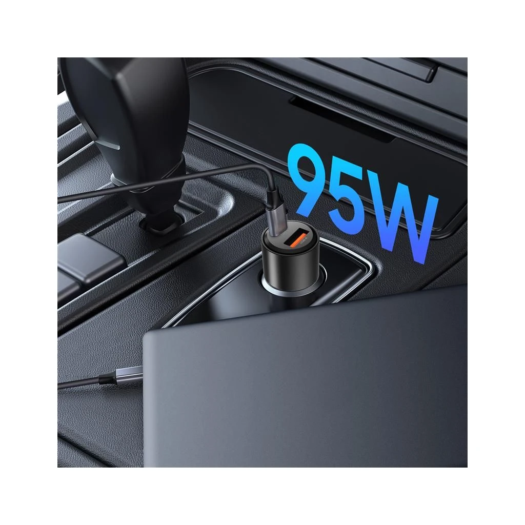 TECH-PROTECT CC03 2-PORT autós töltő PD 95W / QC3.0 fekete