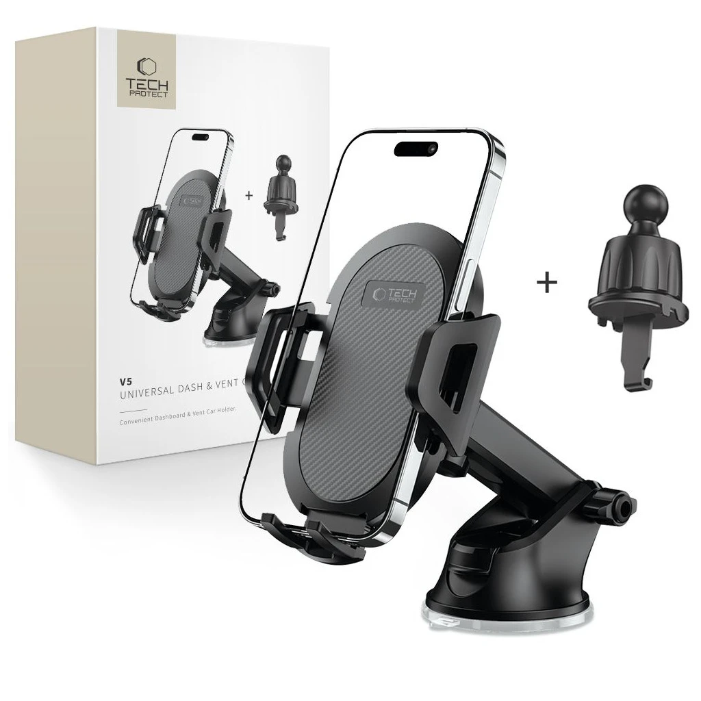 TECH-PROTECT V5 Univerzális műszerfal és szellőző autós tartó fekete