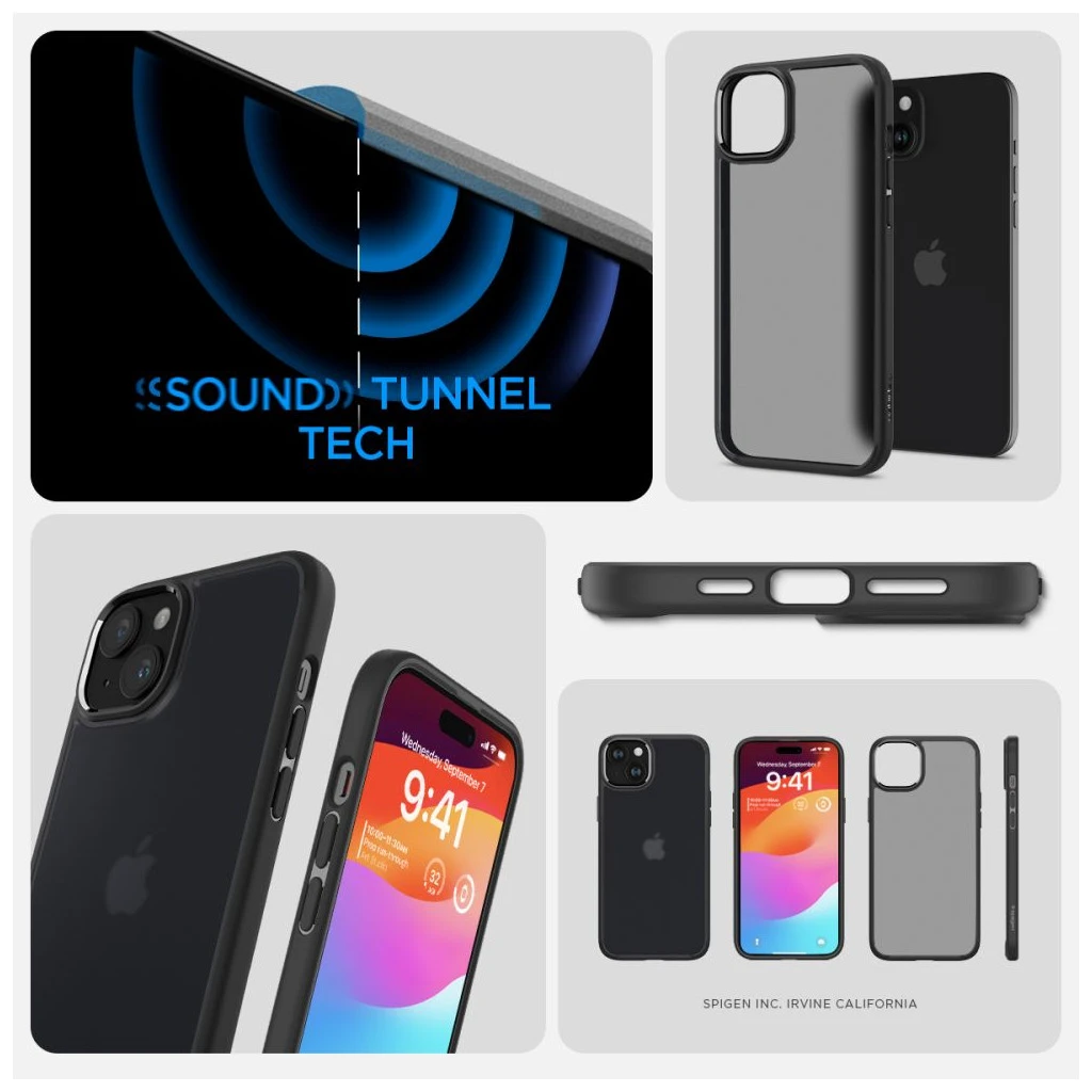 SPIGEN ULTRA HYBRID iPhone 15 készülékhez tok – frost fekete