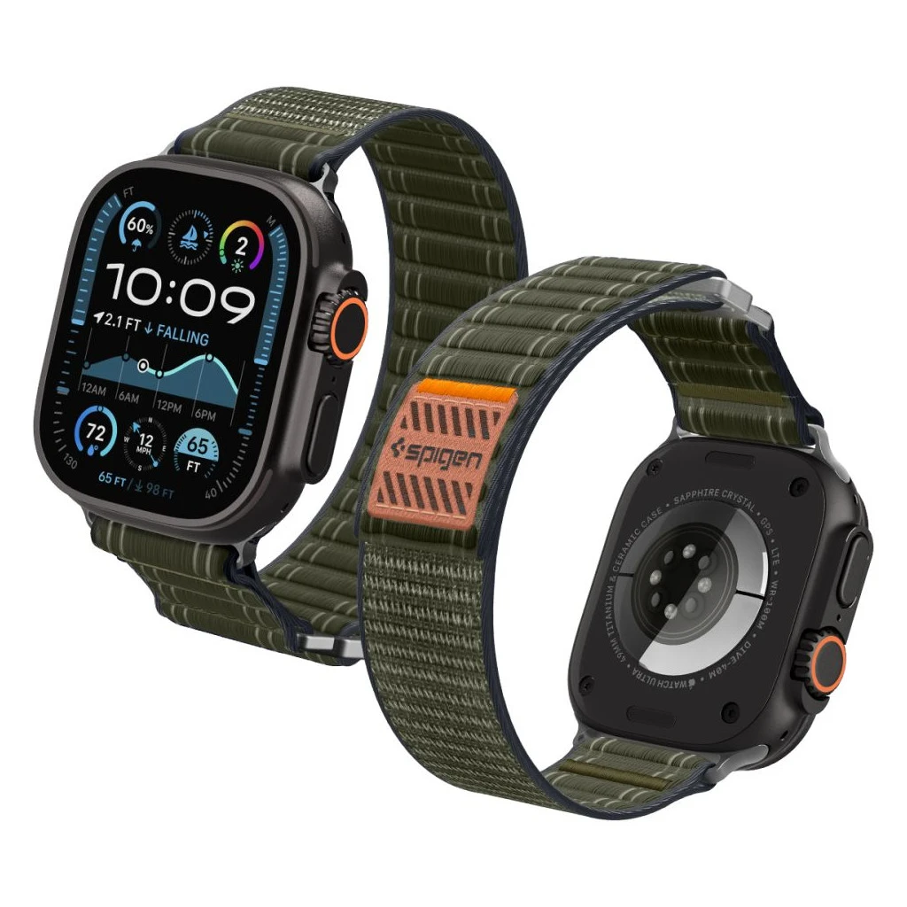 SPIGEN WBF0 szíj APPLE WATCH 8 / 9 / 10 / 11 / SE / ULTRA készülékhez (44 / 45 / 46 / 49 MM) zöld