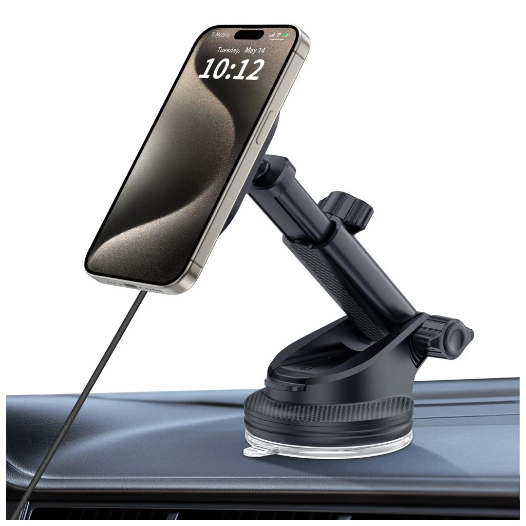 TECH-PROTECT MM15W-V6 MAGNETIC MAGSAFE műszerfal és szellőző autós tartó vezeték nélküli töltő 15W fekete/belső