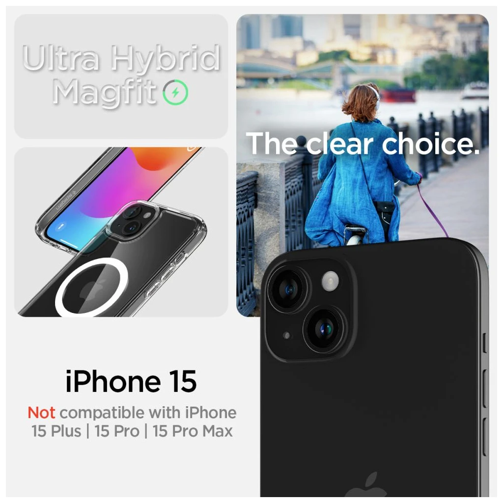 SPIGEN ULTRA HYBRID MAG MAGSAFE iPhone 15 készülékhez tok fehér