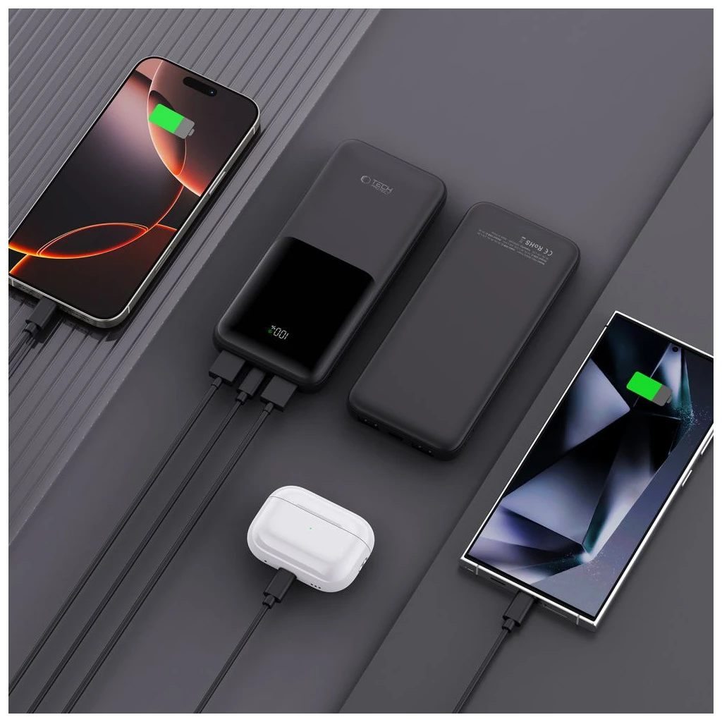 TECH-PROTECT PB01 töltőbank 10000MAH 22.5W fekete