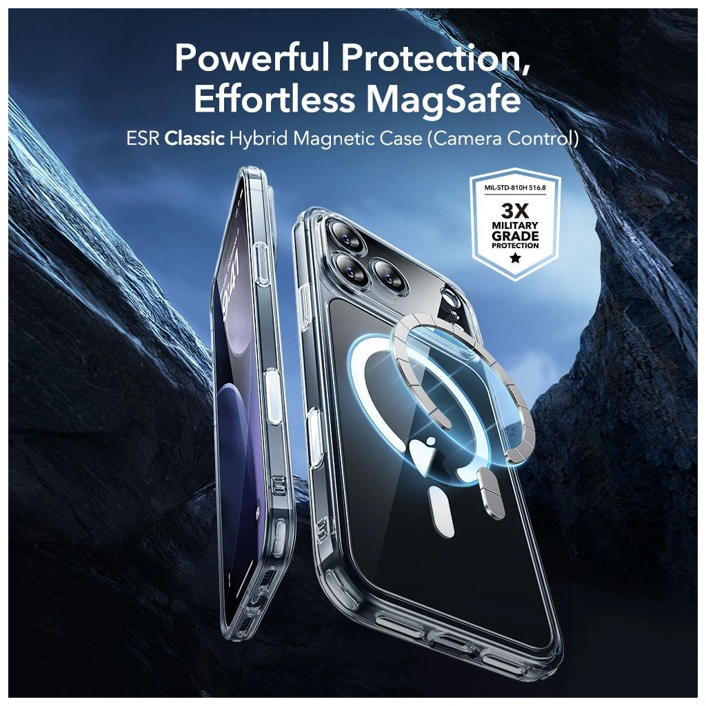 ESR CLASSIC HYBRID MagSafe tok és temperált üvegfólia iPhone 17 Pro Max készülékhez átlátszó