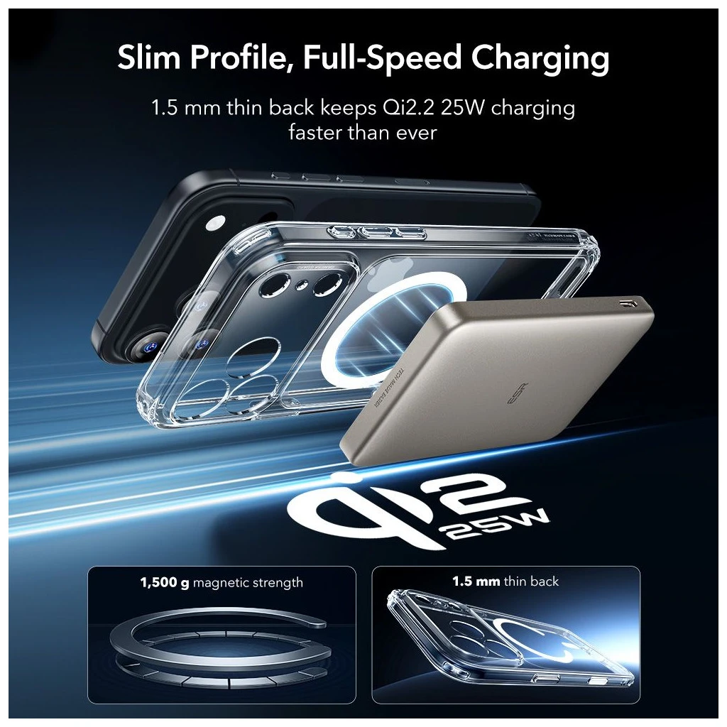 ESR CLASSIC HYBRID MagSafe tok és temperált üvegfólia iPhone 17 Pro Max készülékhez átlátszó