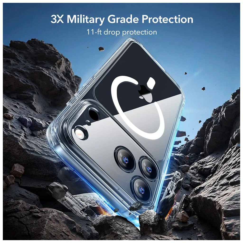 ESR CLASSIC HYBRID MagSafe tok és temperált üvegfólia iPhone 17 Pro Max készülékhez átlátszó