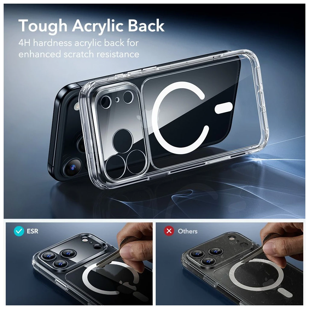 ESR CLASSIC HYBRID MagSafe tok és temperált üvegfólia iPhone 17 Pro Max készülékhez átlátszó