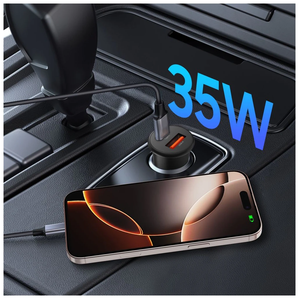 TECH-PROTECT CC02 2-PORT autós töltő PD 35W / QC3.0 fekete