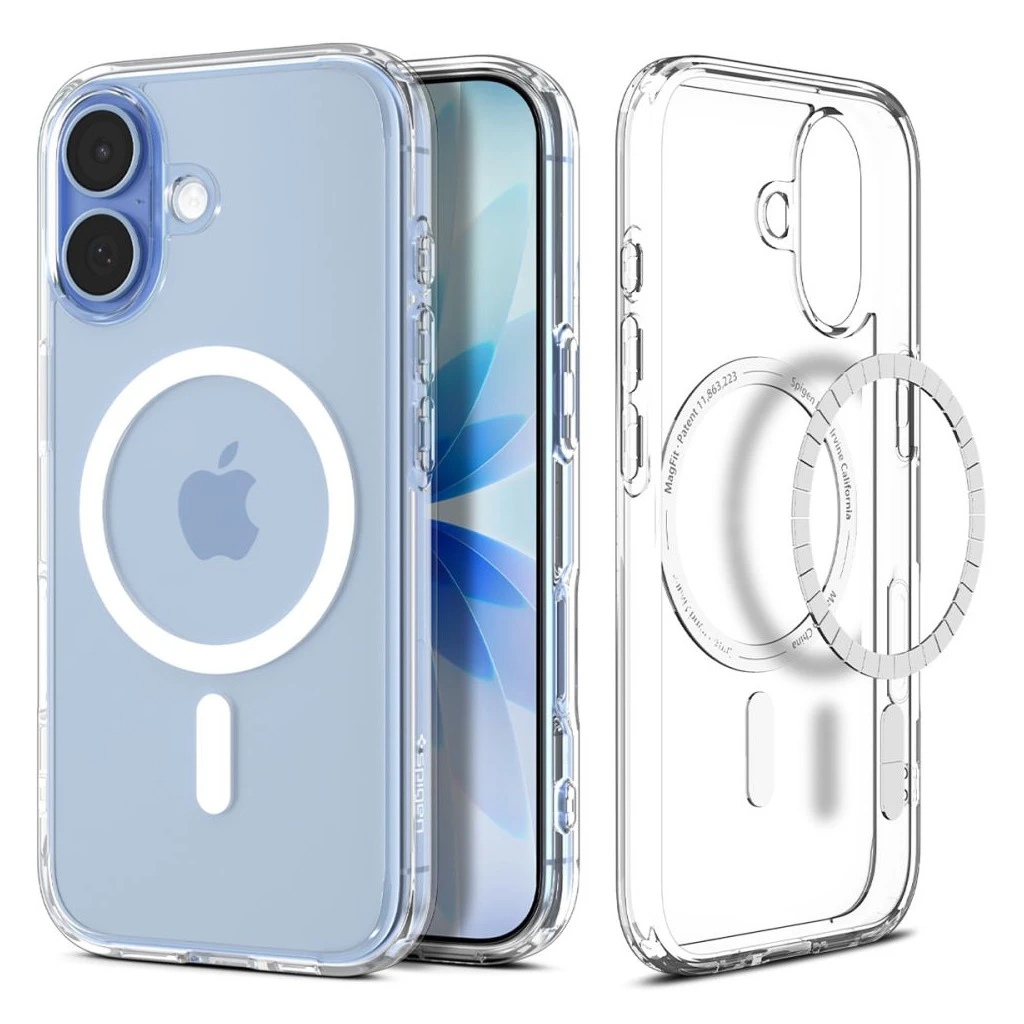 SPIGEN ULTRA HYBRID MAG MAGSAFE iPhone 17 készülékhez tok, átlátszó/fehér