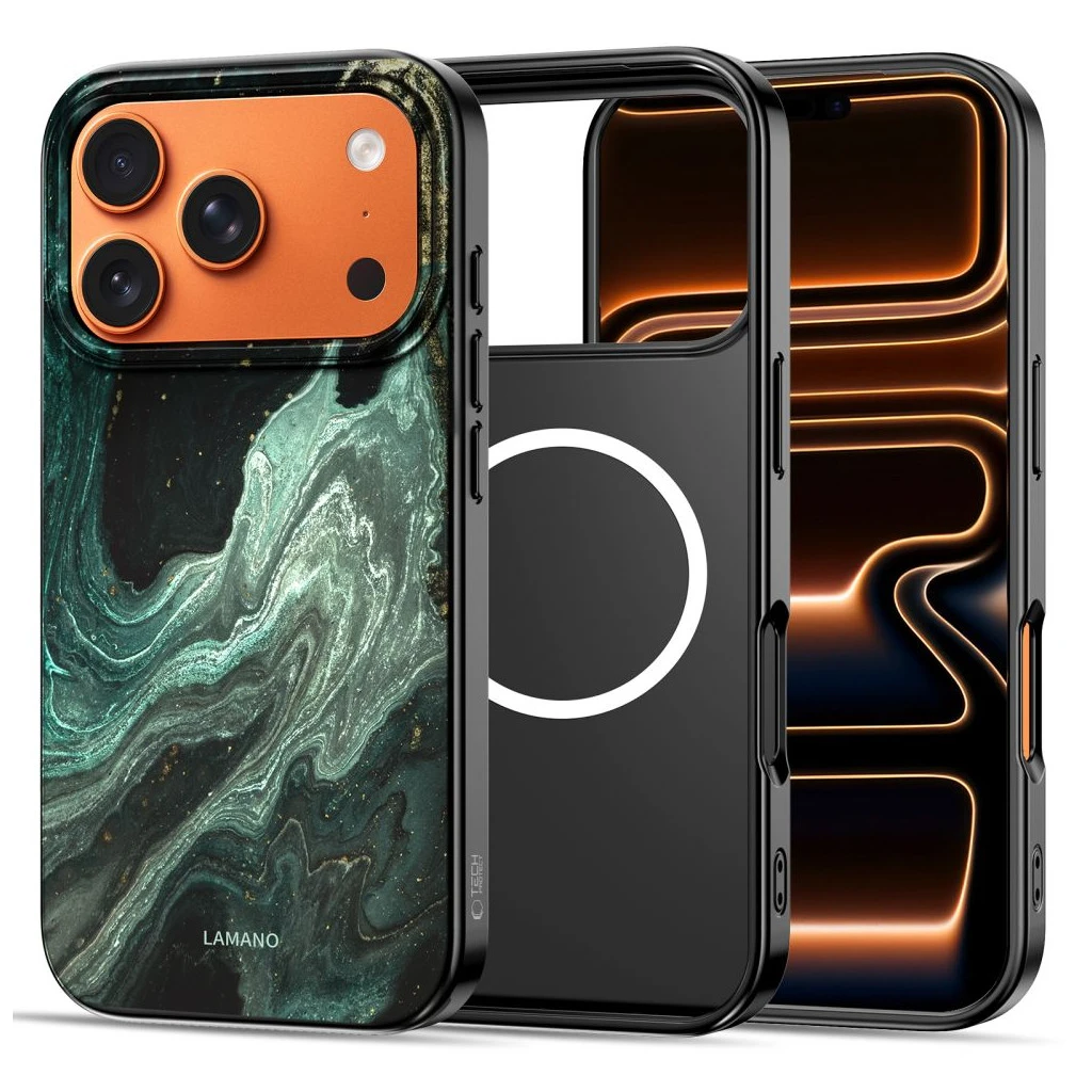 TECH-PROTECT LAMANO MAGSAFE tok iPhone 17 Pro Max készülékhez AURA zöld