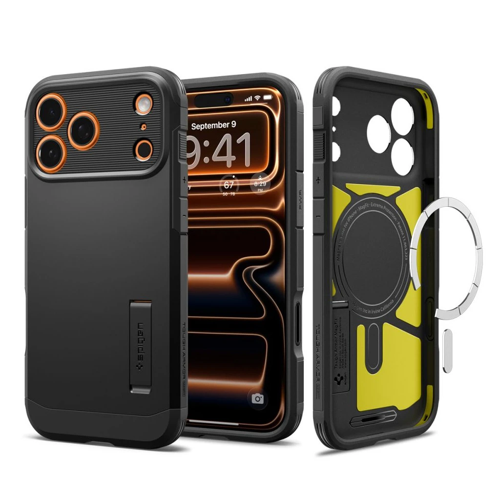 Spigen Tough Armor ‘T’ MAG MagSafe iPhone 17 Pro Max készülékhez tok fekete