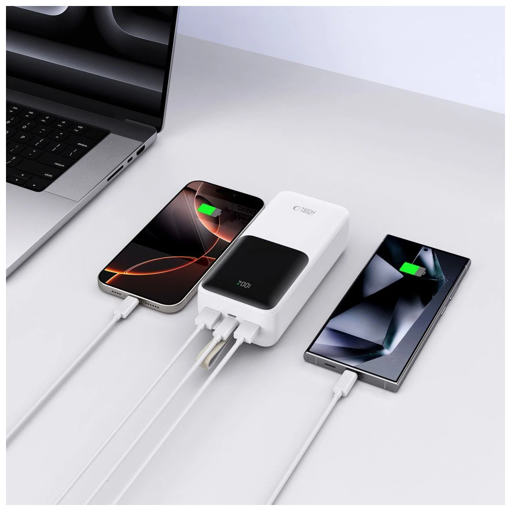 TECH-PROTECT PB03 töltőbank 30000MAH 22.5W fehér