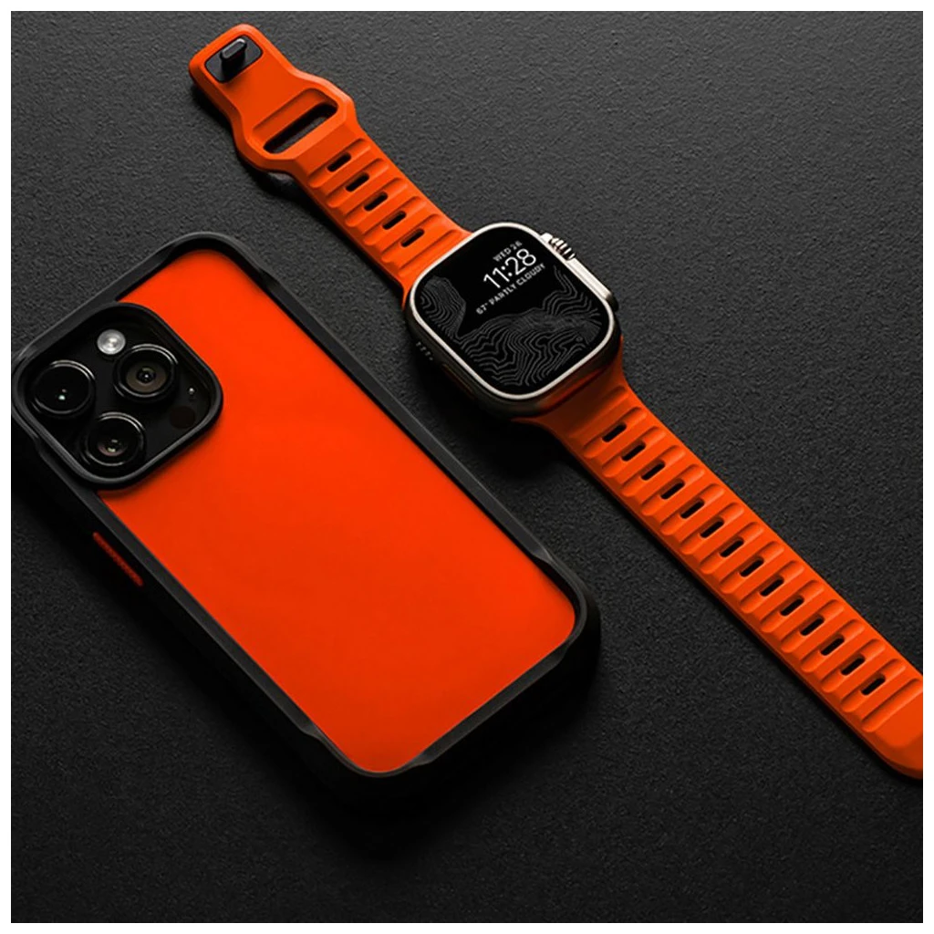 TECH-PROTECT ICONBAND LINE Apple Watch 8/9/10/11/SE/ULTRA készülékhez védőtok (44/45/46/49 MM) narancssárga