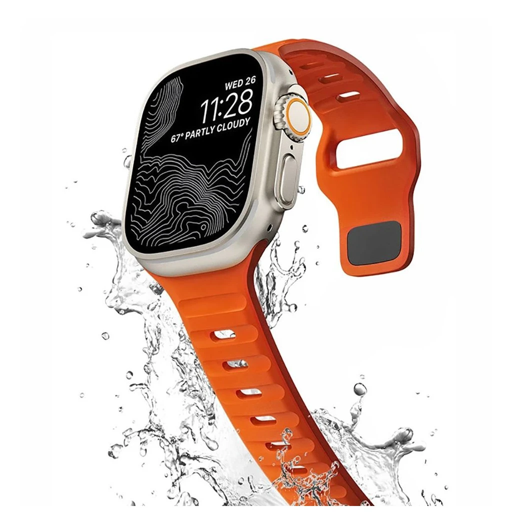 TECH-PROTECT ICONBAND LINE Apple Watch 8/9/10/11/SE/ULTRA készülékhez védőtok (44/45/46/49 MM) narancssárga