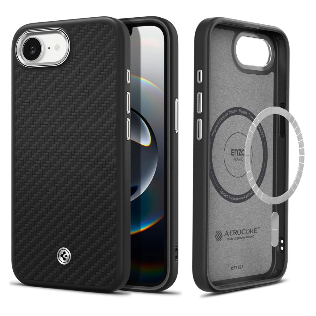 SPIGEN ENZO ARAMID MAG MAGSAFE iPhone 16E tok készülékhez matt fekete