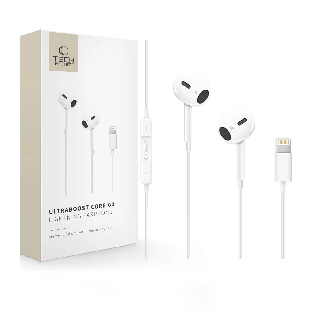 TECH-PROTECT ULTRABOOST LIGHTNING fülhallgató CORE G2 fehér