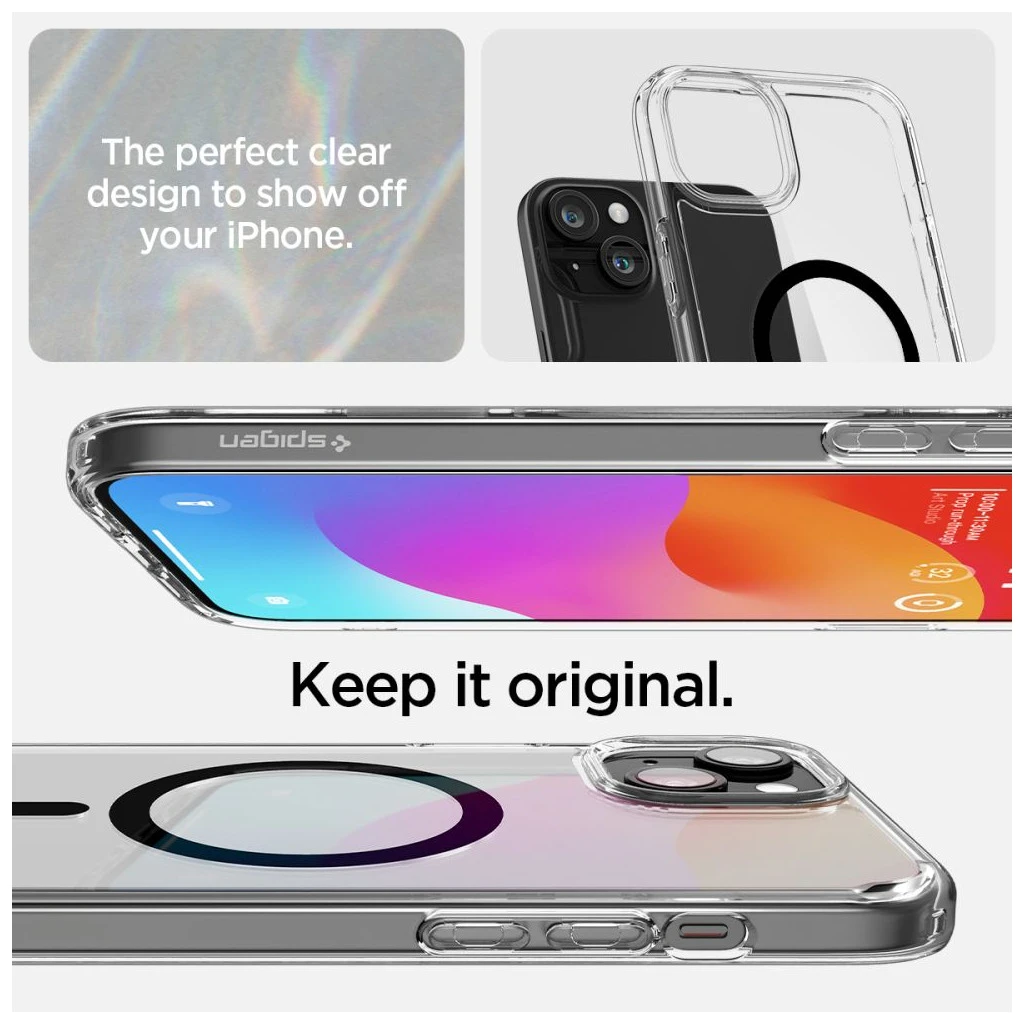 SPIGEN ULTRA HYBRID MAG MAGSAFE iPhone 15 Plus készülékhez tok fekete