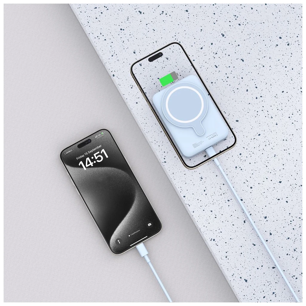 TECH-PROTECT PB11 LIFEMAG MAGSAFE hordozható töltőbank 10000MAH kék