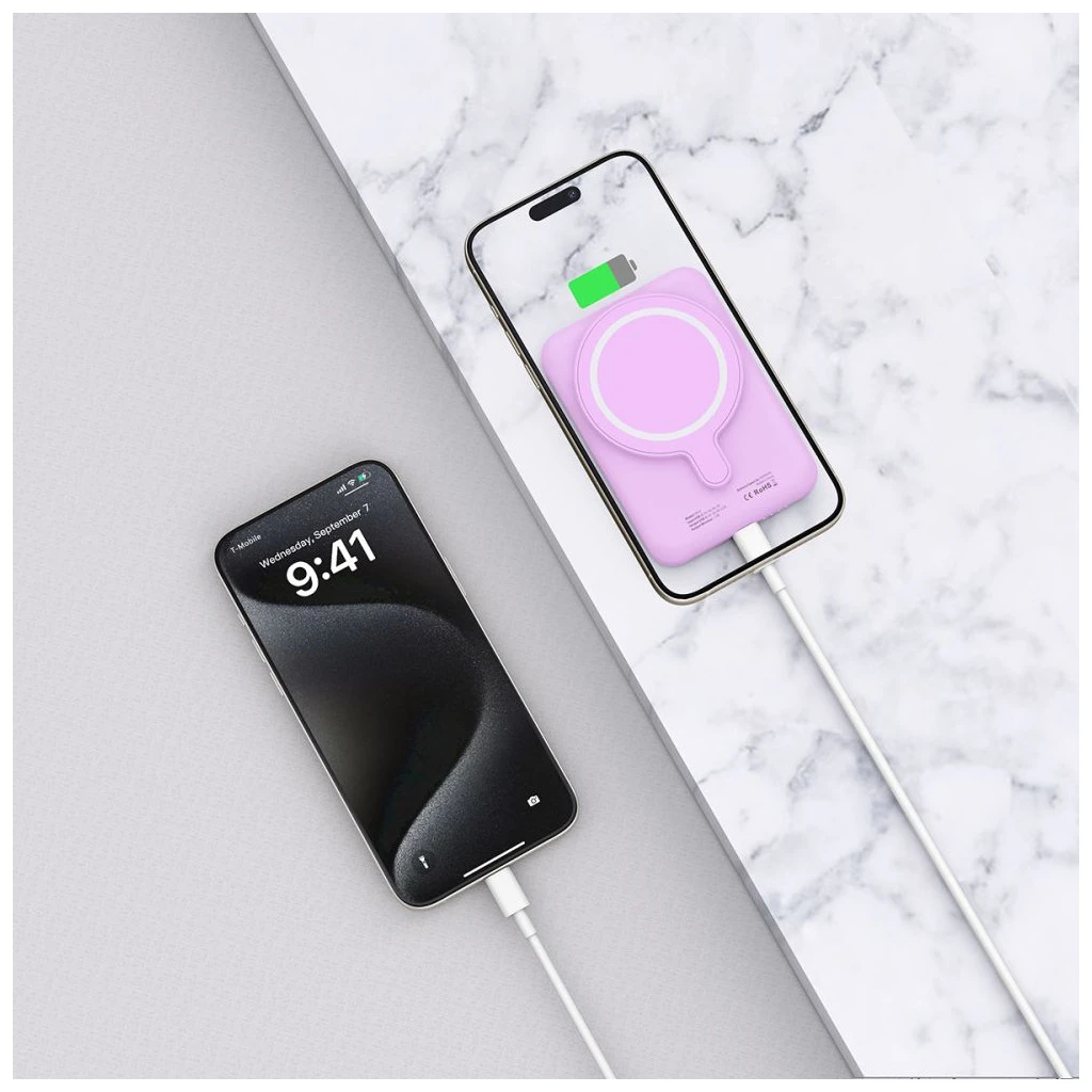 TECH-PROTECT PB10 LIFEMAG MagSafe töltőbank 5000mAh lila
