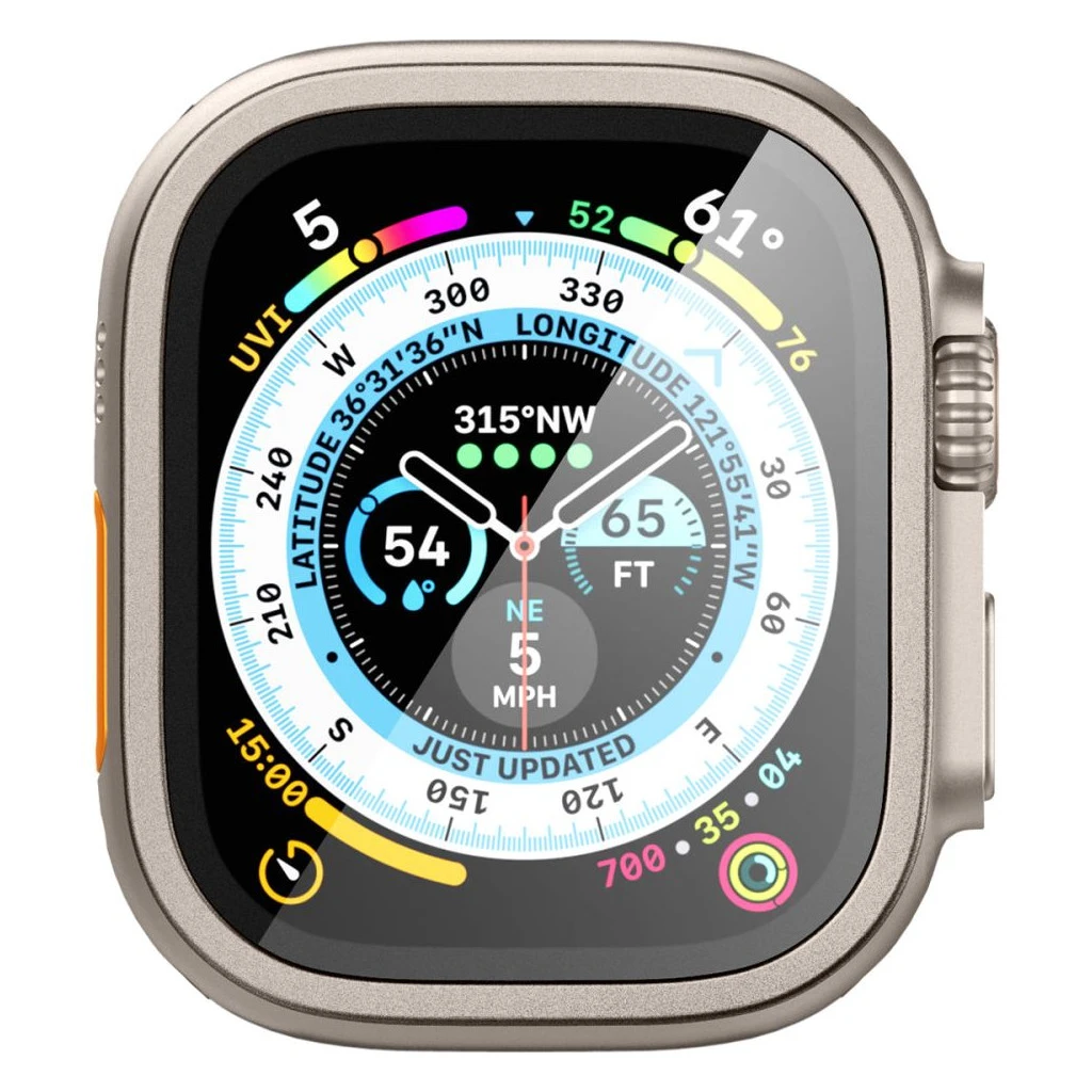 Erősített üveg kijelzővédő Spigen Glas.TR Slim Pro Apple Watch Ultra 1/2 (49 MM) titán készülékhez