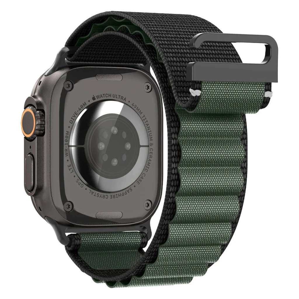SPIGEN WBF1 BAND Apple Watch szíj 8/9/10/11/SE/ULTRA készülékhez (44/45/46/49 mm) fekete/zöld