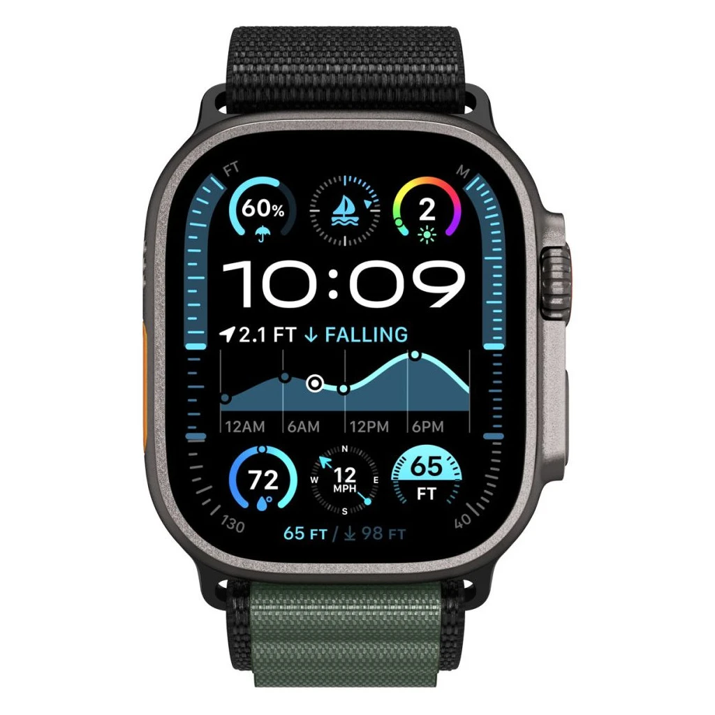 SPIGEN WBF1 BAND Apple Watch szíj 8/9/10/11/SE/ULTRA készülékhez (44/45/46/49 mm) fekete/zöld
