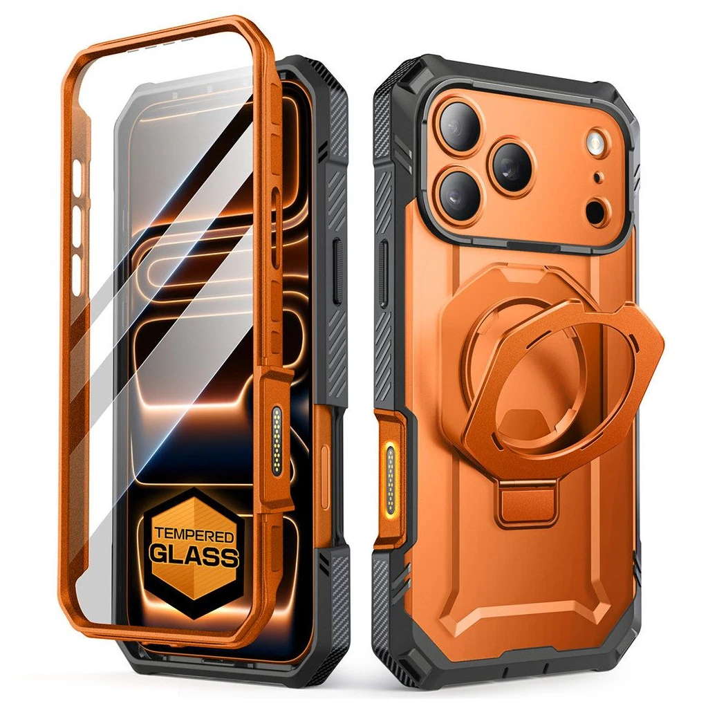 SUPCASE UB GRIP PRO MAG MAGSAFE iPhone 17 Pro készülékhez tok átlátszó / korall