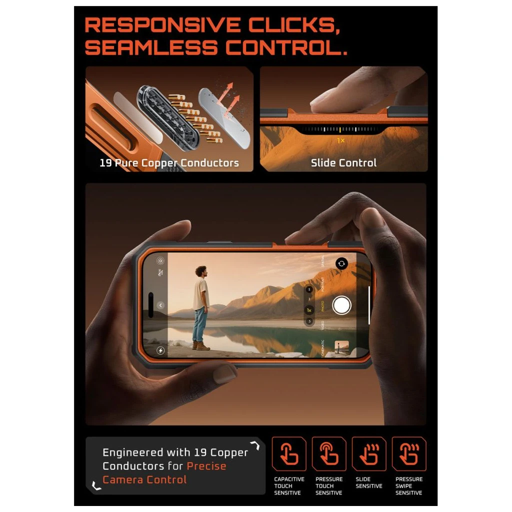 SUPCASE UB GRIP PRO MAG MAGSAFE iPhone 17 Pro készülékhez tok átlátszó / korall