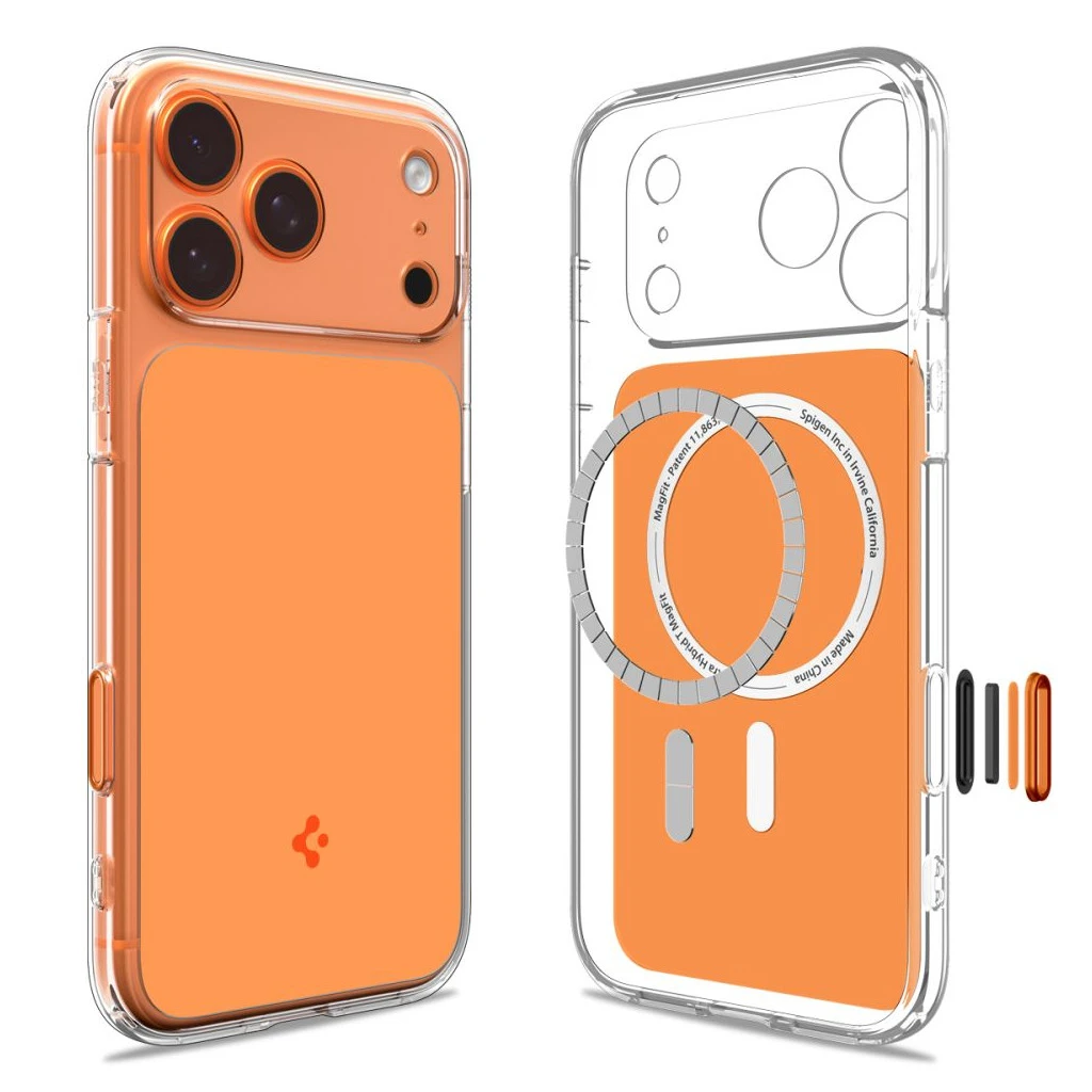 SPIGEN ULTRA HYBRID „T” MAG MAGSAFE iPhone 17 Pro Max készülékhez tok Glossy narancs