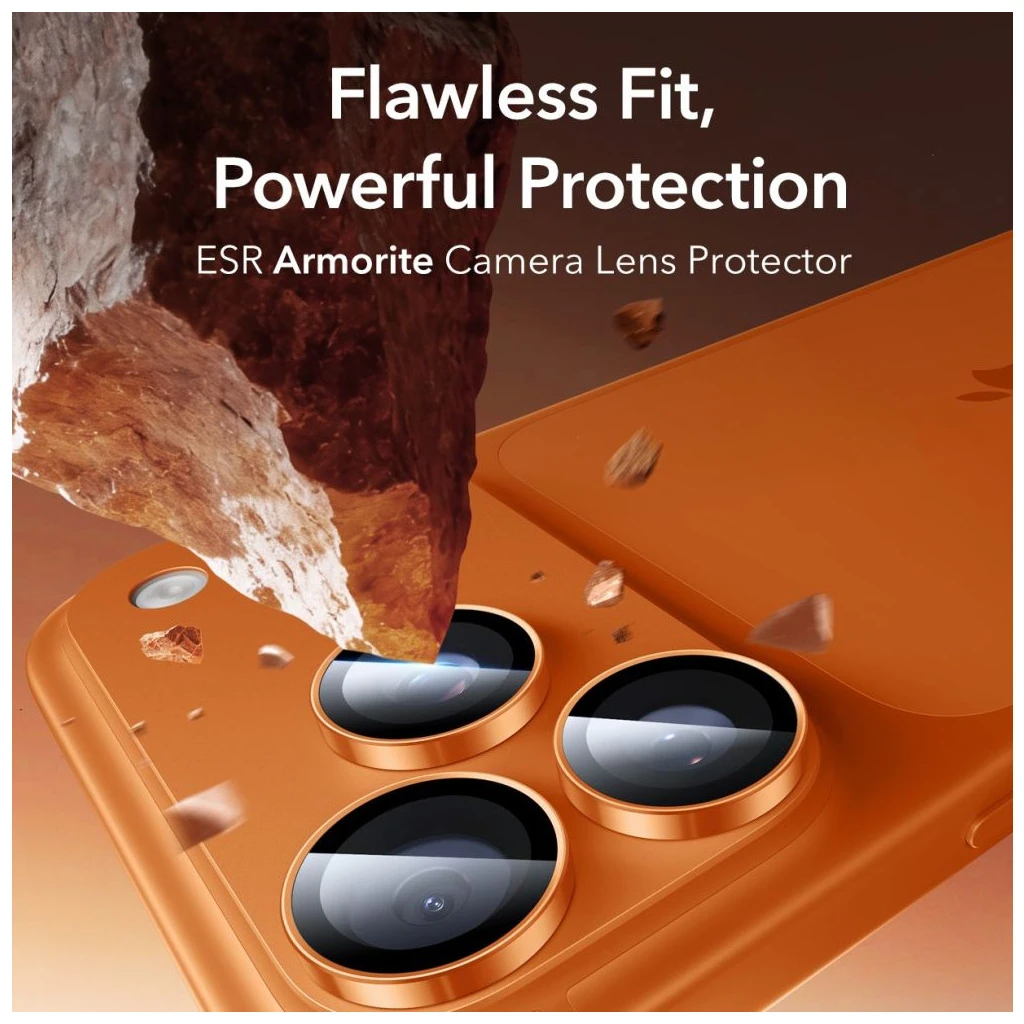 ESR ARMORITE kameravédő iPhone 14 Pro / Max / 15 Pro / Max / 16 Pro / Max / 17 Pro / Max készülékhez narancssárga