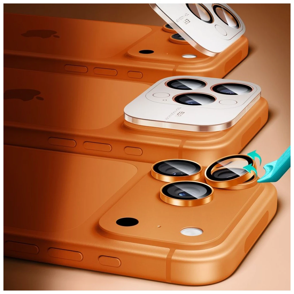 ESR ARMORITE kameravédő iPhone 14 Pro / Max / 15 Pro / Max / 16 Pro / Max / 17 Pro / Max készülékhez narancssárga