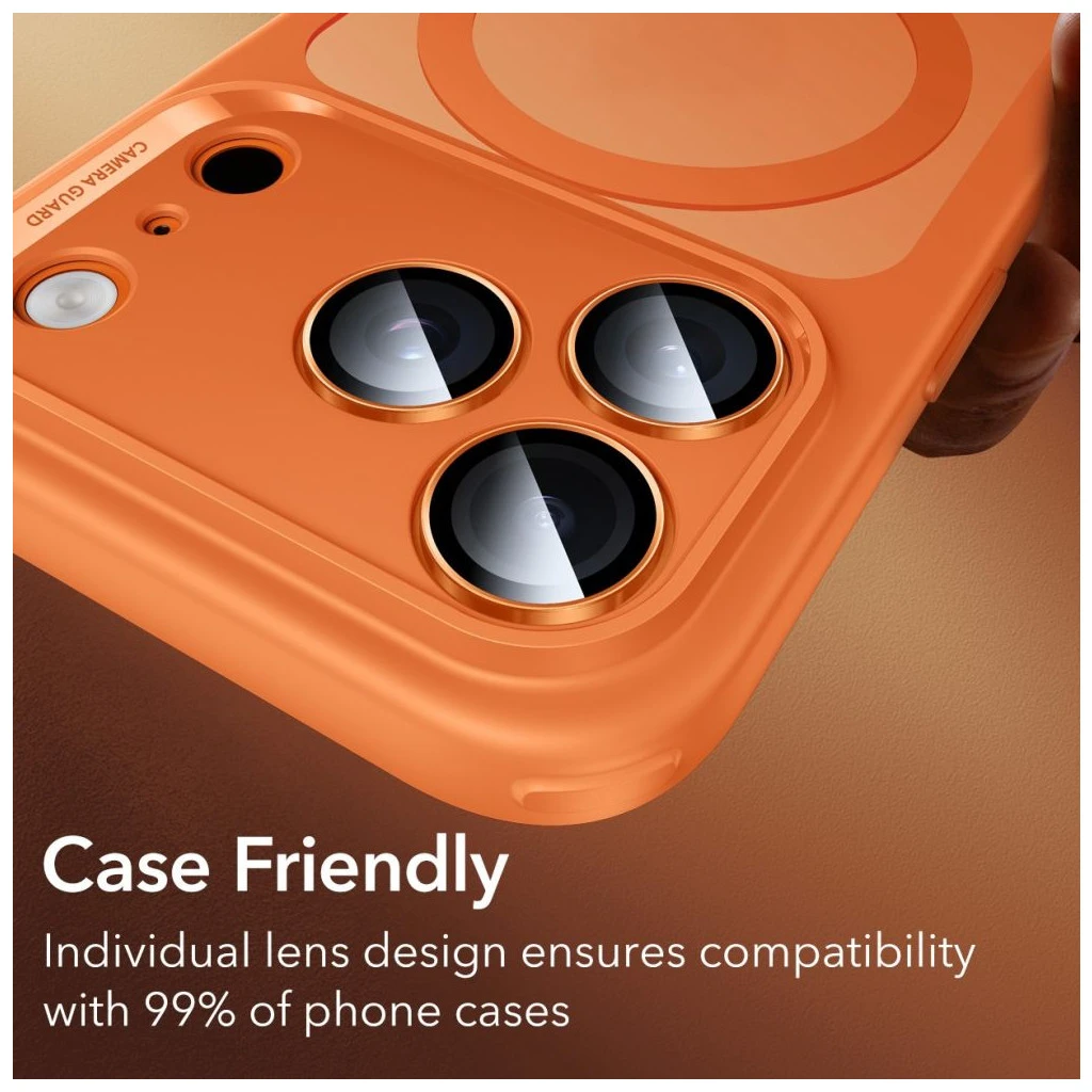 ESR ARMORITE kameravédő iPhone 14 Pro / Max / 15 Pro / Max / 16 Pro / Max / 17 Pro / Max készülékhez narancssárga