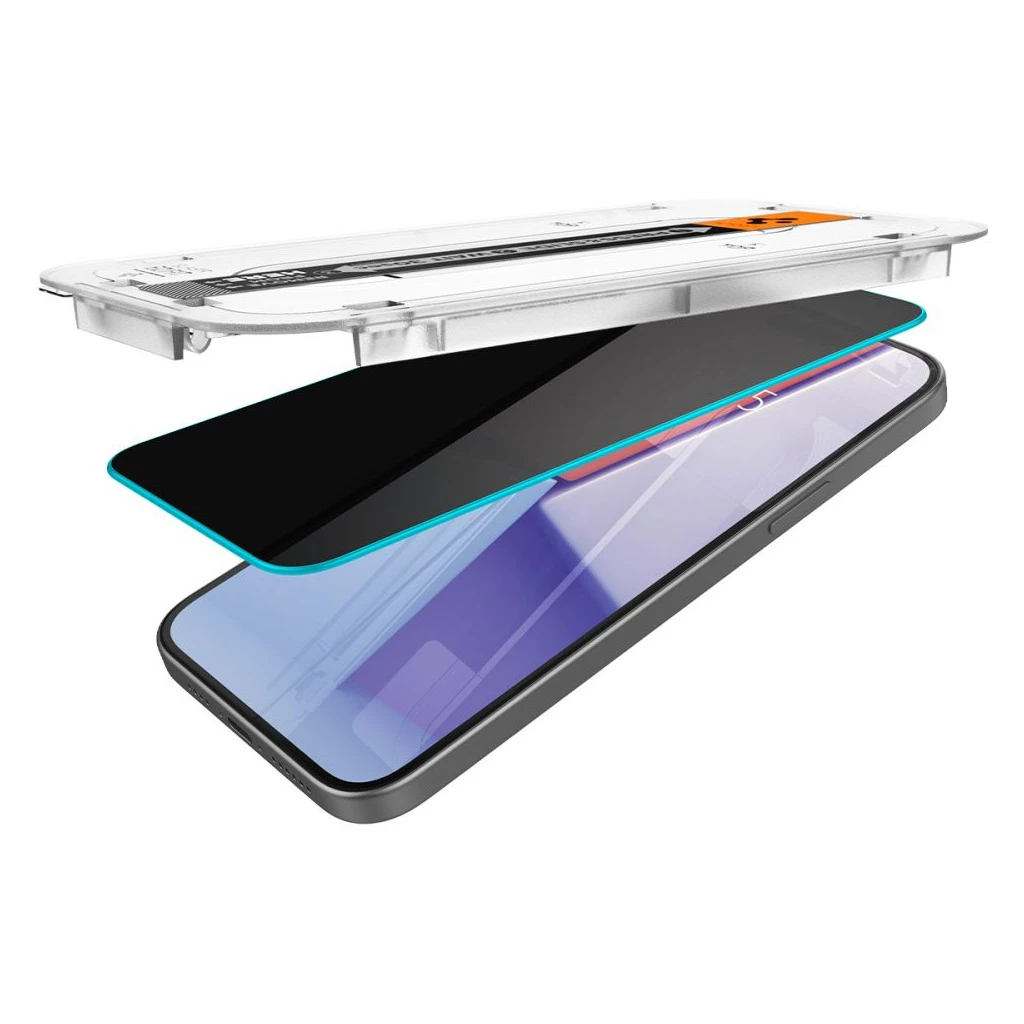Edzett üveg kijelzővédő SPIGEN GLAS.TR „EZ FIT” iPhone 15/16 készülékhez PRIVACY