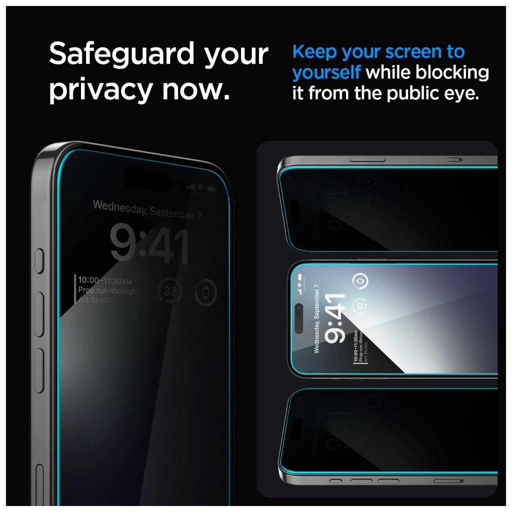Edzett üveg kijelzővédő SPIGEN GLAS.TR „EZ FIT” iPhone 15/16 készülékhez PRIVACY