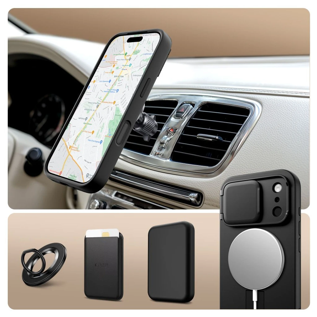 TECH-PROTECT KEVLAR AURA MAGSAFE védőtok iPhone 17 Pro készülékhez fekete