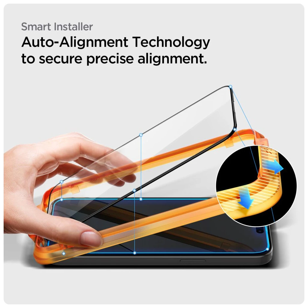 Edzett üveg kijelzővédő SPIGEN ALM GLASS FC 2-PACK iPhone 15 Plus készülékhez fekete