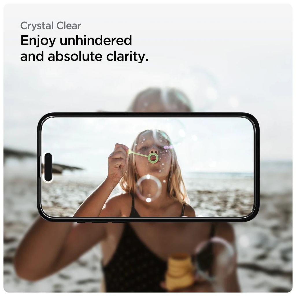 Edzett üveg kijelzővédő SPIGEN ALM GLASS FC 2-PACK iPhone 15 Plus készülékhez fekete