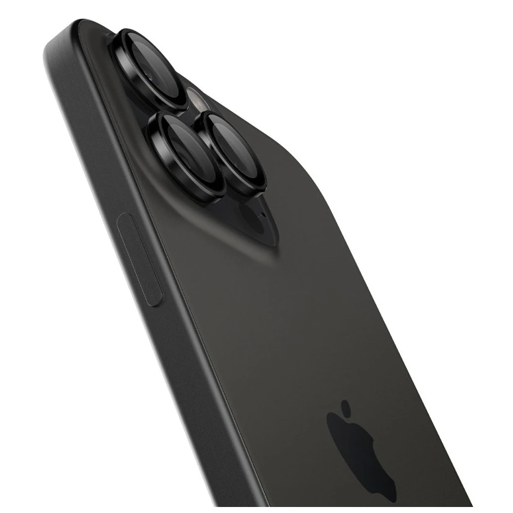 SPIGEN Optik Pro Glas.tr „EZ Fit” kameravédő – 2 db, iPhone 14 Pro / Max / 15 Pro / Max / 16 Pro / Max / 17 Pro / Max készülékhez, fekete