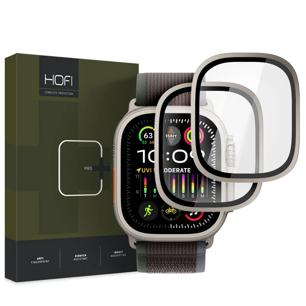 Edzett üveg HOFI GLASS RING 2-PACK Apple Watch Ultra 1 / 2 (49 mm) Titanium készülékhez