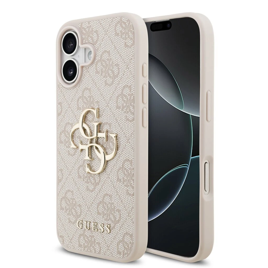 Guess PU 4G Metal Logo tok iPhone 17 készülékhez rózsaszín