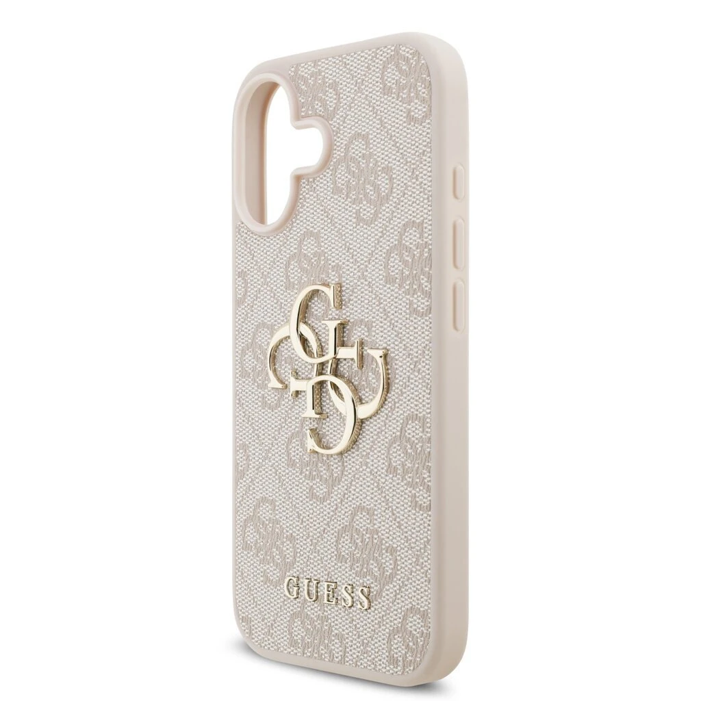 Guess PU 4G Metal Logo tok iPhone 17 készülékhez rózsaszín