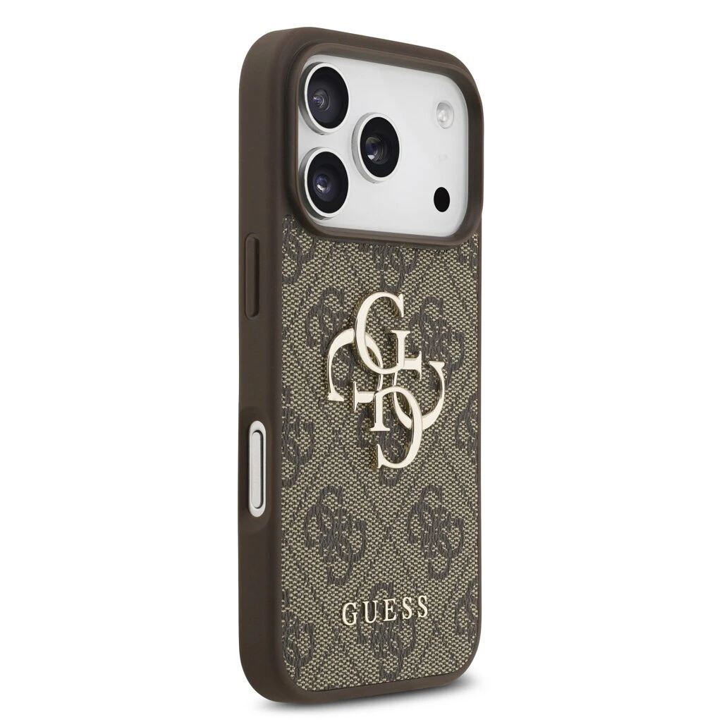 Guess PU 4G Metal Logo tok iPhone 17 Pro készülékhez barna