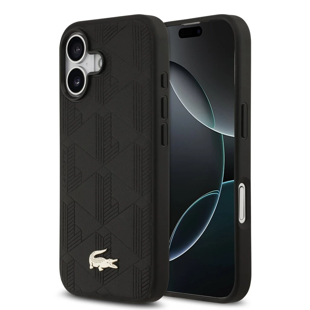 Lacoste PU Nomogramme Gold Logo MagSafe tok iPhone 17 készülékhez fekete