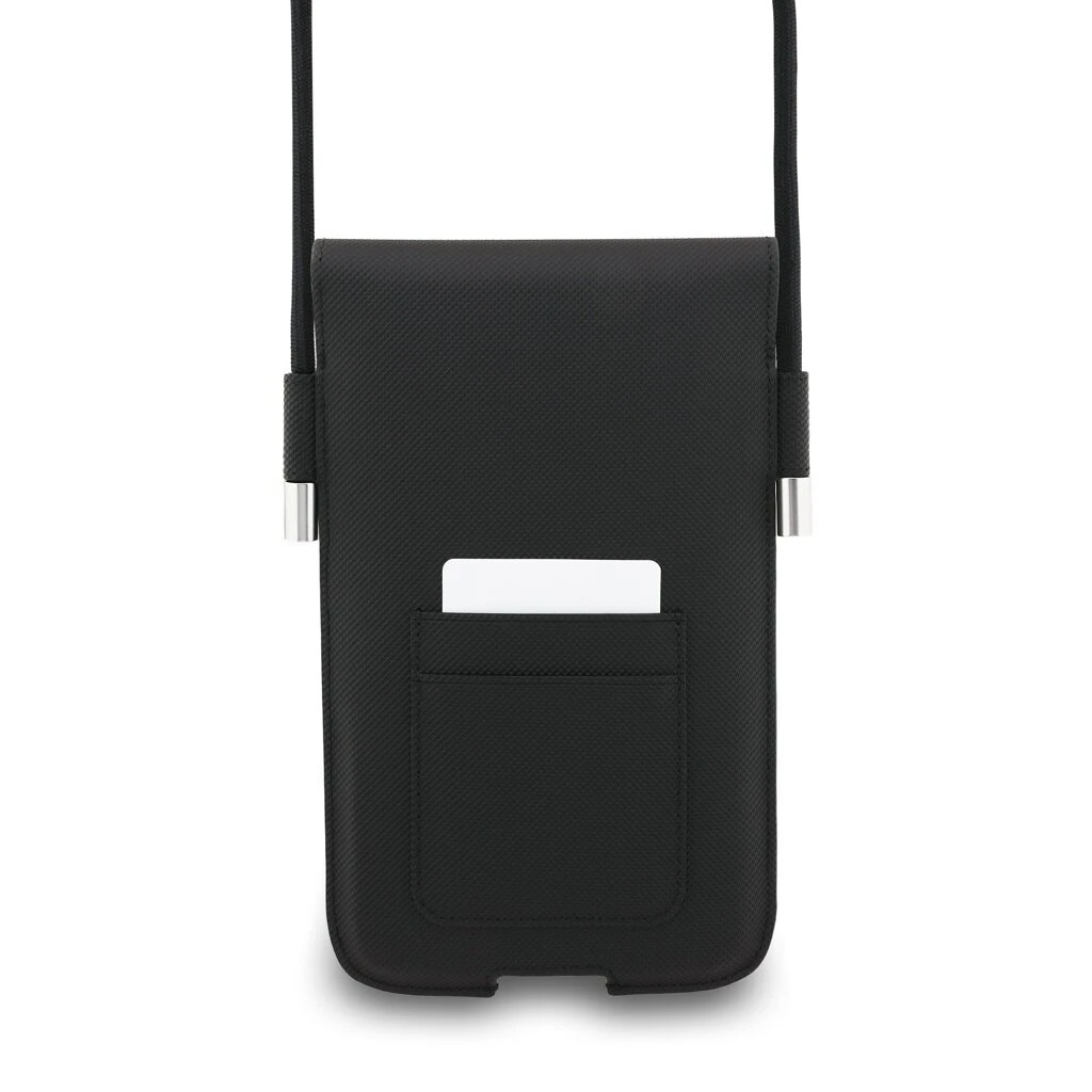 Lacoste PVC Iconic Petit Pique Metal Logo telefontáska XL fekete